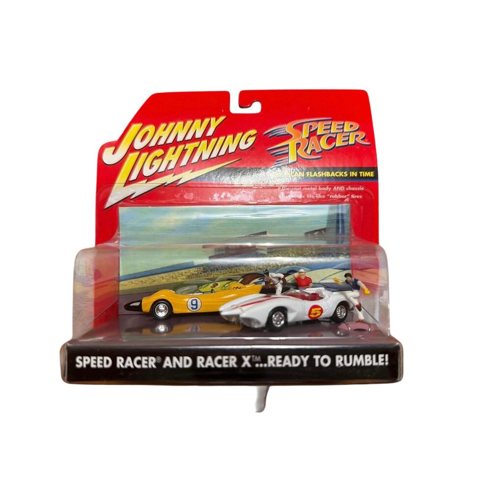 Speed Racer 2 pack Johnny Lightning Mach 5 Racer X Shooting Star diecast Car Set